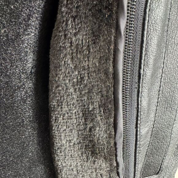 Black Leather Jacket with USA Design - Picture 10 of 13